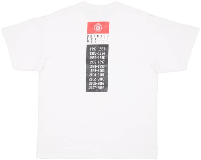 2007-08 Manchester United 'Champions' Graphic Tee - 7/10 - (XL)