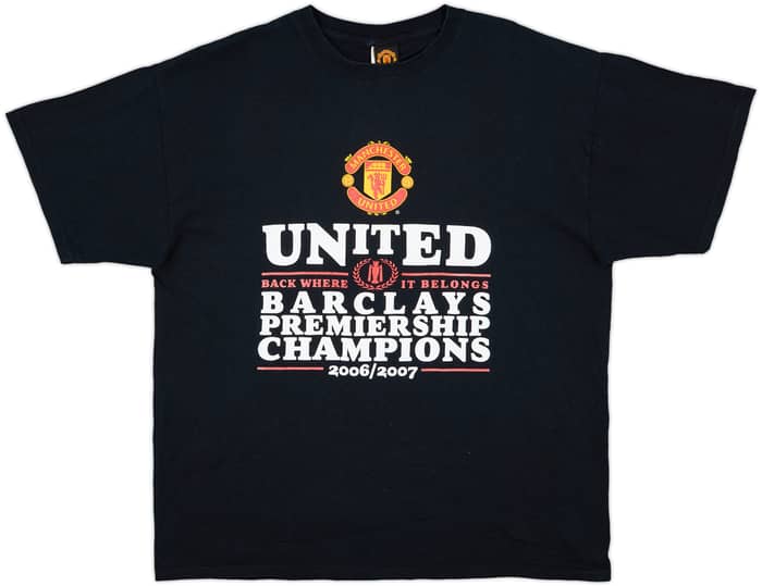 2006-07 Manchester United 'Barclays Premiership Champions' Graphic Tee - 7/10 - (XL)