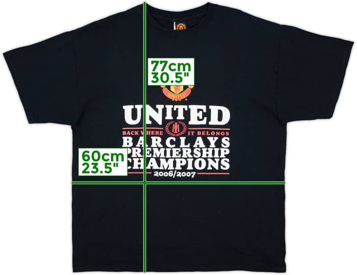 2006-07 Manchester United 'Barclays Premiership Champions' Graphic Tee - 7/10 - (XL)
