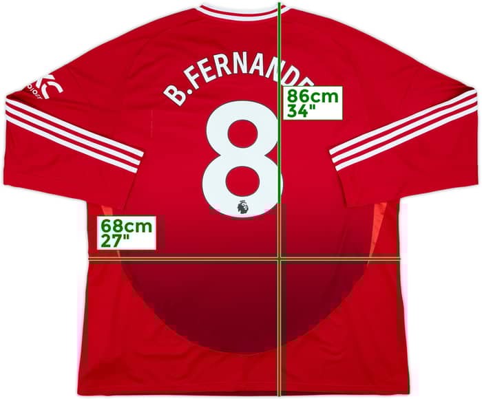2024-25 Manchester United Home L/S Shirt B.Fernandes #8 - 8/10 - (3XL)