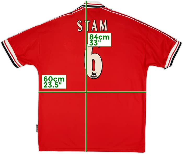 1998-00 Manchester United Home Shirt Stam #6 - 9/10 - (XL)