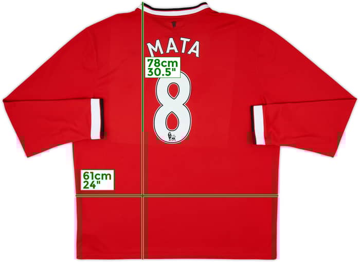 2014-15 Manchester United Home L/S Shirt Mata #8 - 8/10 - (XXL)