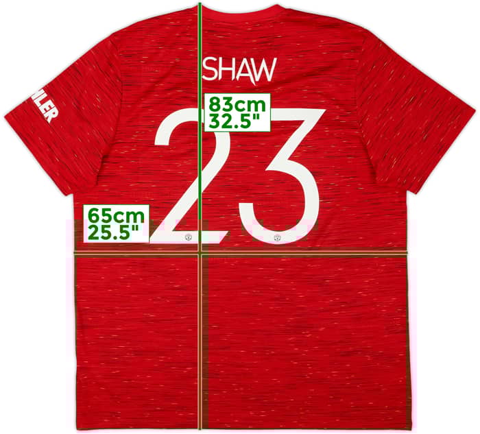 2020-21 Manchester United Home Shirt Shaw #23 - 8/10 - (XXL)