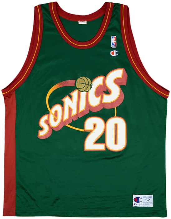 1995-01 Seattle SuperSonics Payton #20 Champion Away Jersey - 8/10 - (XXL)