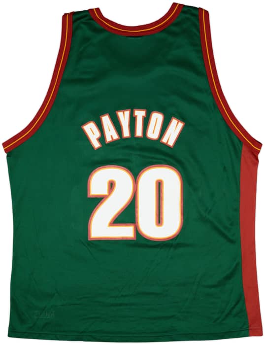 1995-01 Seattle SuperSonics Payton #20 Champion Away Jersey - 8/10 - (XXL)
