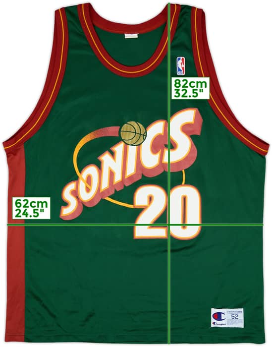 1995-01 Seattle SuperSonics Payton #20 Champion Away Jersey - 8/10 - (XXL)
