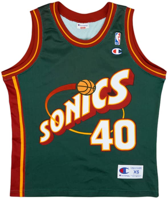 1995-97 Seattle Supersonics Kemp #40 Champion Away Jersey - 9/10 - (XS)