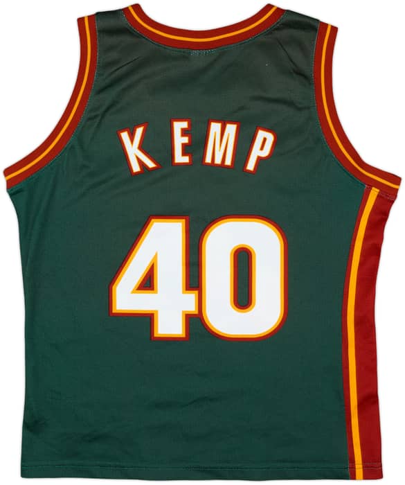 1995-97 Seattle Supersonics Kemp #40 Champion Away Jersey - 9/10 - (XS)