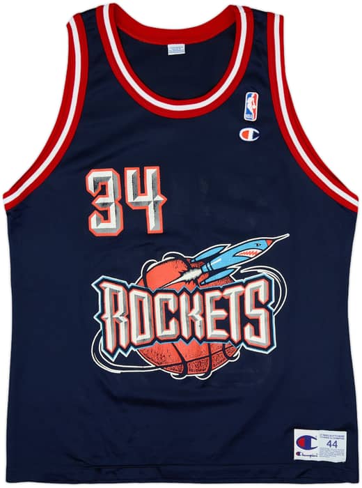 1995-01 Houston Rockets Olajuwon #34 Champion Away Jersey - 7/10 - (L)