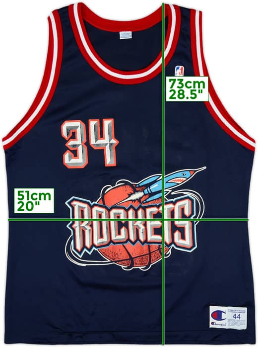 1995-01 Houston Rockets Olajuwon #34 Champion Away Jersey - 7/10 - (L)