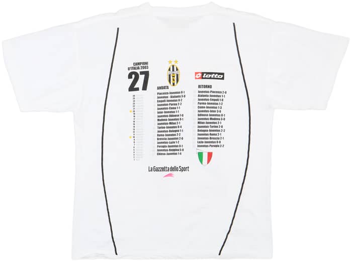 2002-03 Juventus Lotto 'Campioni D'Italia 2003' Graphic Tee - 7/10 - (XL)
