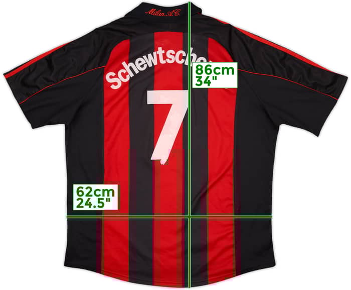 2000-02 AC Milan Home Shirt Schewtschenko #7 - 4/10 - (XXL)