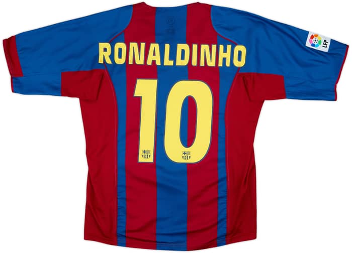 2004-05 Barcelona Home Shirt Ronaldinho #10 - 8/10 - (M)