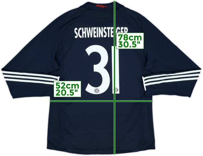 2008-09 Bayern Munich Player Issue Away L/S Shirt Schweinsteiger #31 - 8/10 - (L)