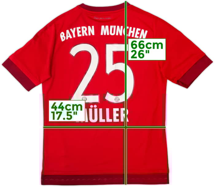 2015-16 Bayern Munich Home Shirt Muller #25 - 6/10 - (XL.Boys)
