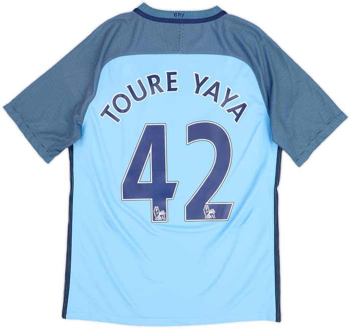 2016-17 Manchester City Home Shirt Toure Yaya #42 - 9/10 - (M)