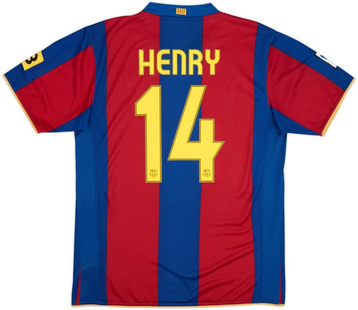 2007-08 Barcelona Home Shirt Henry #14 - 6/10 - (L)