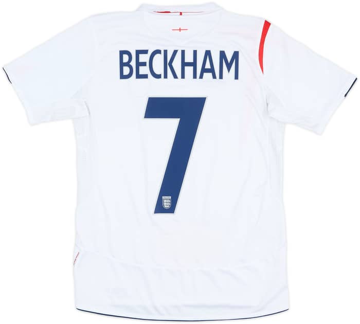 2005-07 England Home Shirt Beckham #7 - 8/10 - (XL.Boys)