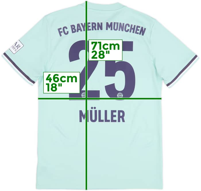 2018-19 Bayern Munich Away Shirt Muller #25 - 7/10 - (S)