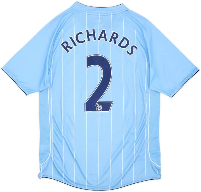2007-08 Manchester City Home Shirt Richards #2 - 9/10 - (M)