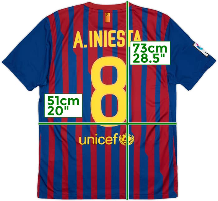 2011-12 Barcelona Home Shirt A.Iniesta #8 - 8/10 - (M)