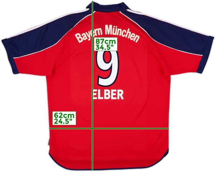 1999-01 Bayern Munich Home Shirt Elber #9 - 10/10 - (XL)