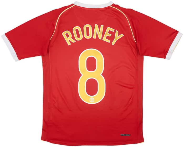 2006-07 Manchester United Home Shirt Rooney #8 - 6/10 - (XL.Boys)