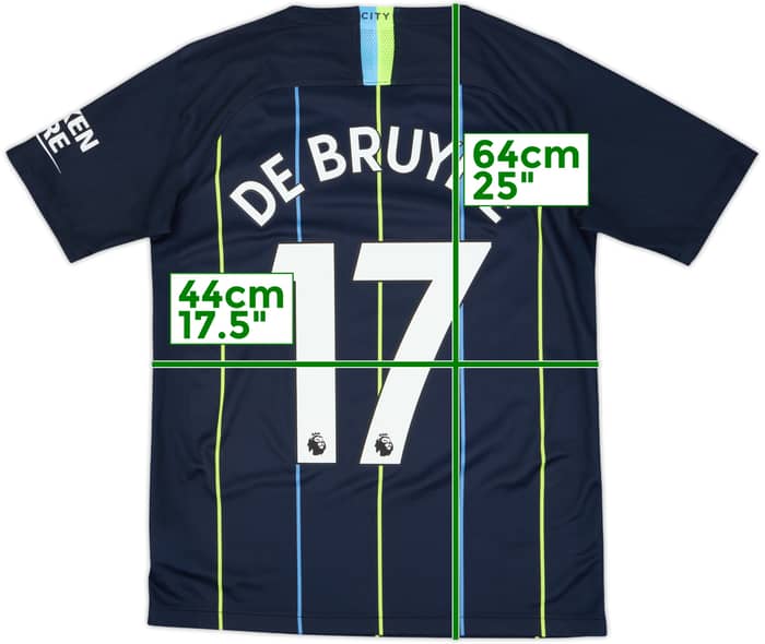 2018-19 Manchester City Away Shirt De Bruyne #17 - 9/10 - (XL.Boys)