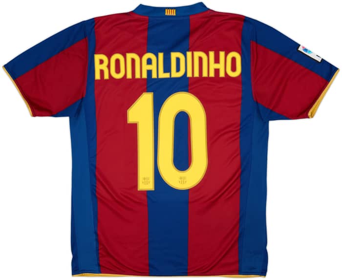 2007-08 Barcelona Home Shirt Ronaldinho #10 - 7/10 - (M)