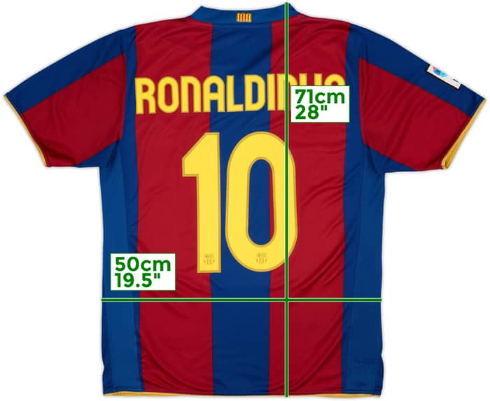 2007-08 Barcelona Home Shirt Ronaldinho #10 - 7/10 - (M)