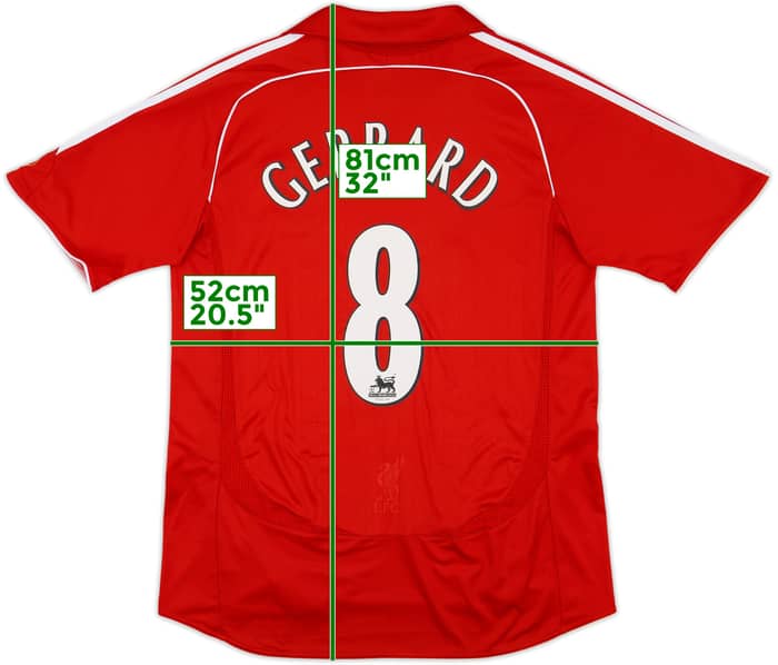 2006-08 Liverpool Home Shirt Gerrard #8 - 8/10 - (M)