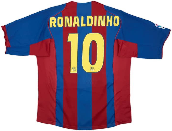 2004-05 Barcelona Home Shirt Ronaldinho #10 - 6/10 - (XXL)