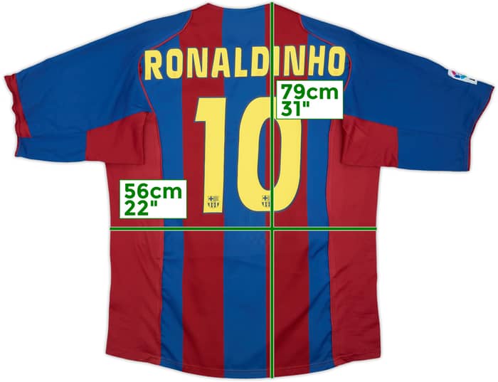 2004-05 Barcelona Home Shirt Ronaldinho #10 - 6/10 - (XXL)