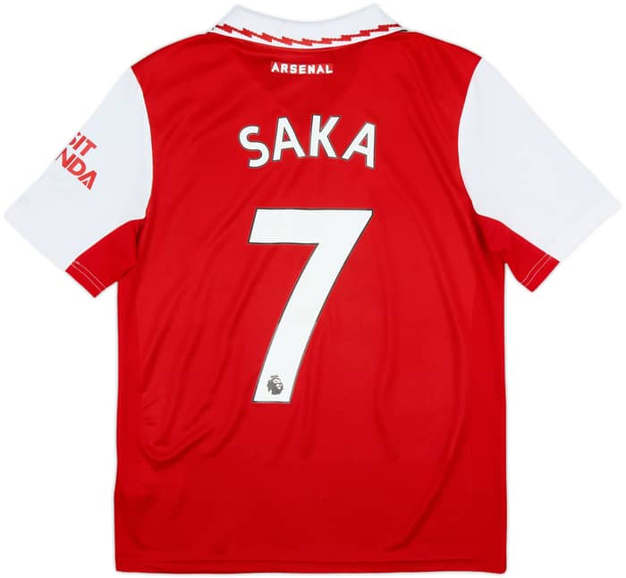 2022-23 Arsenal Home Shirt Saka #7 - 7/10 - (L.Boys)