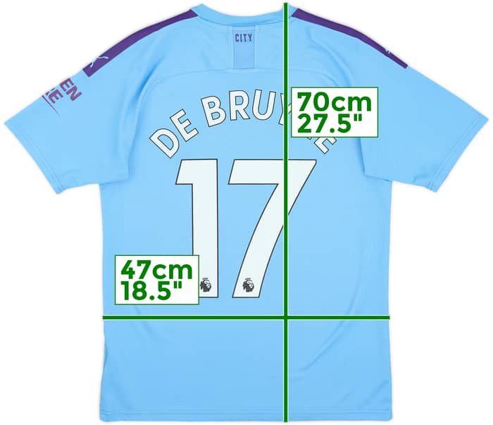 2019-20 Manchester City Home Shirt De Bruyne #17 - 8/10 - (M)