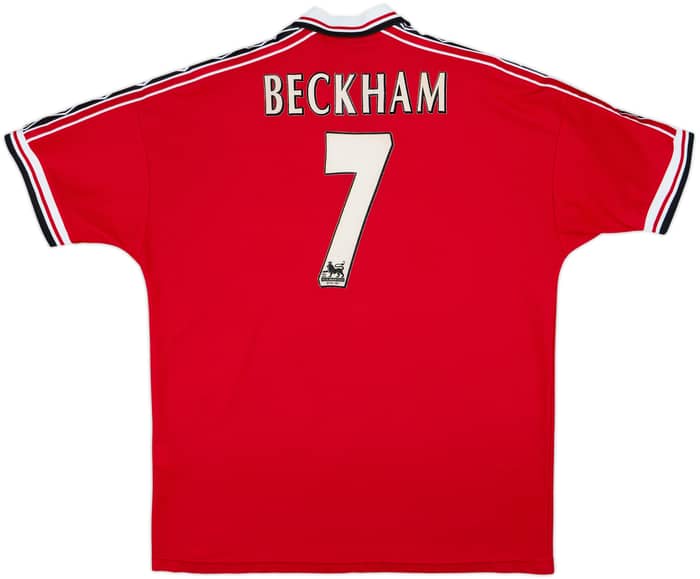1998-00 Manchester United Home Shirt Beckham #7 - 6/10 - (XL)