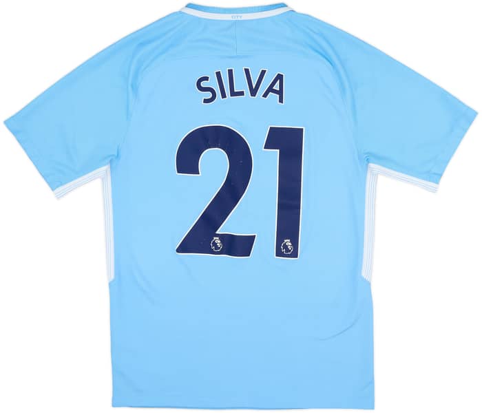 2017-18 Manchester City Home Shirt Silva #21 - 6/10 - (S)