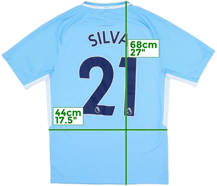 2017-18 Manchester City Home Shirt Silva #21 - 6/10 - (S)