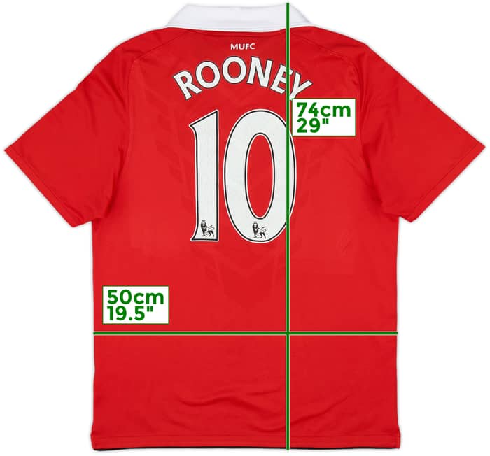 2010-11 Manchester United Home Shirt Rooney #10 - 6/10 - (M)