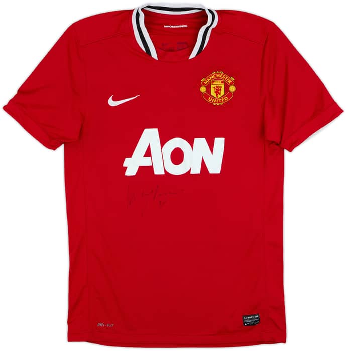 2011-12 Manchester United Signed Home Shirt J.S.Park #13 - 6/10 - (M)