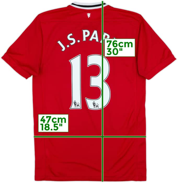 2011-12 Manchester United Signed Home Shirt J.S.Park #13 - 6/10 - (M)