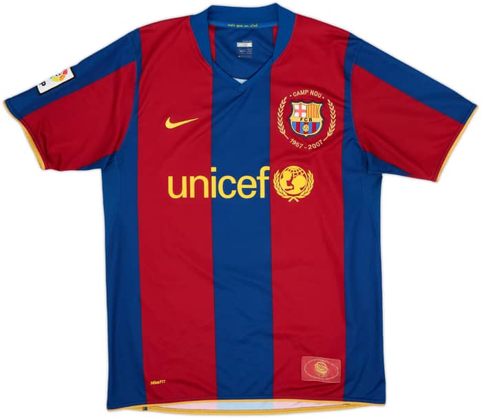 2007-08 Barcelona Home Shirt Ronaldinho #10 - 8/10 - (M)