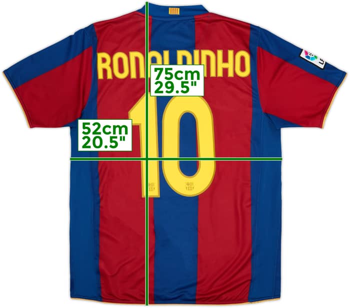 2007-08 Barcelona Home Shirt Ronaldinho #10 - 8/10 - (M)