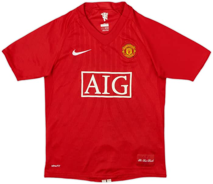 2007-09 Manchester United Home Shirt - 6/10 - (L.Boys)