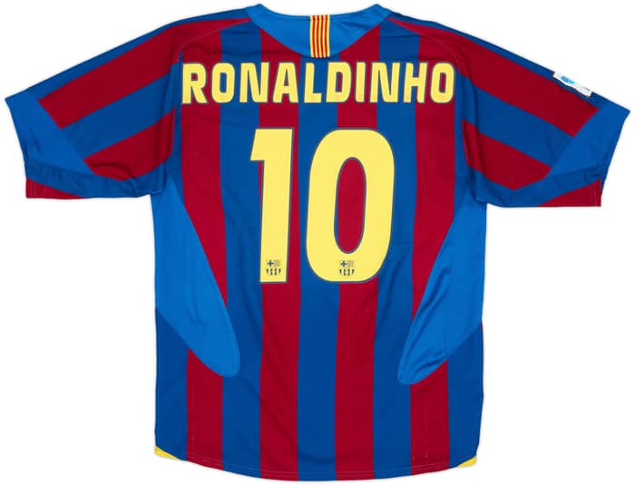 2005-06 Barcelona Home Shirt Ronaldinho #10 - 6/10 - (M)