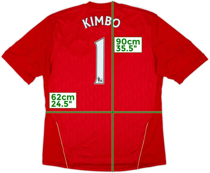 2010-12 Liverpool Home Shirt Kimbo #1 - 8/10 - (XL)