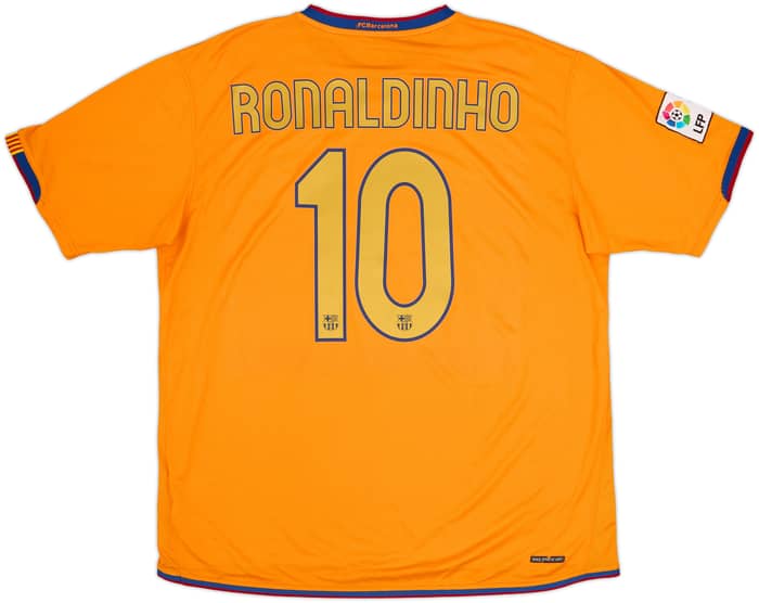 2006-08 Barcelona Away Shirt Ronaldinho #10 - 8/10 - (XL)