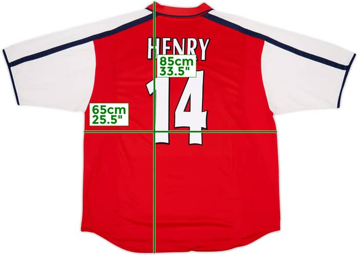 2000-02 Arsenal Home Shirt Henry #14 - 8/10 - (XXL)