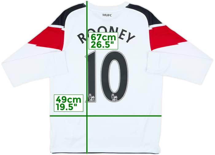 2010-12 Manchester United Away L/S Shirt Rooney #10 - 7/10 - (XL.Boys)