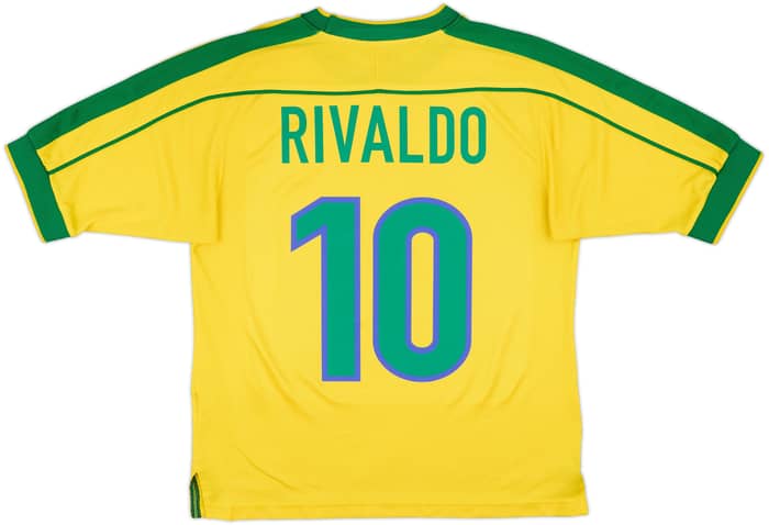 1998-00 Brazil Home Shirt Rivaldo #10 - 7/10 - (S)